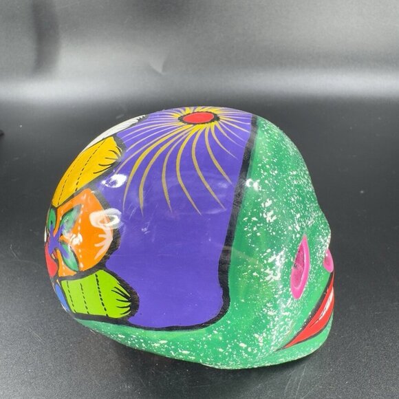 Mexican Pottery Day Of The Day Skull Figurine Decor Hand Painted RedWare Figure - Picture 9 of 16